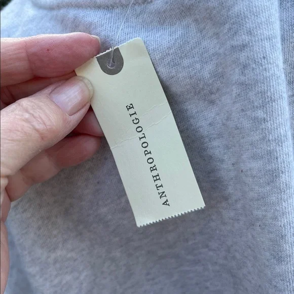 NWT Maeve Big Top Sweatshirt Gray 100% Cotton Ribbon Ties Sweatshirt Roomy XL - Picture 7 of 11